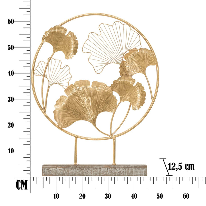 Goldene runde Blumenmuster Dekoration (Moderne Skulptur)