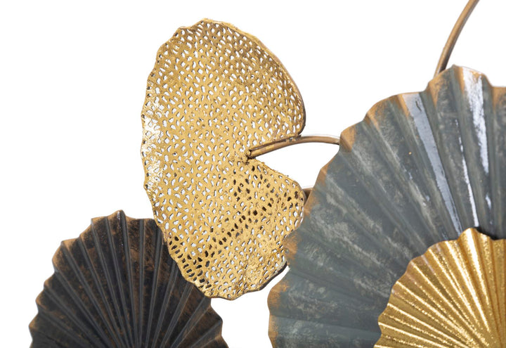 Gold & Schwarz Blatt Blumenstrauß Wanddekoration (Modern Sculpture)