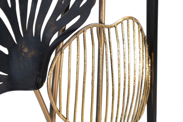 Metall-Blatt-Bouquet in quadratischem Rahmen Wanddekoration