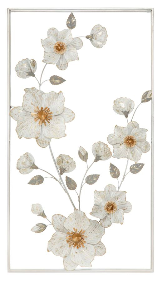 Moderne Wanddekoration mit Metallblumen