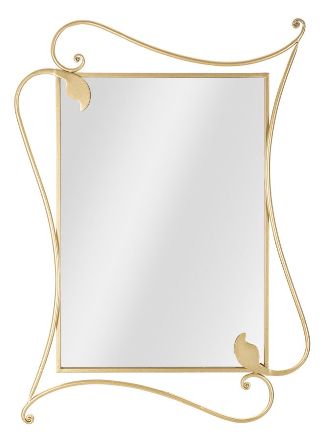 Metall Elegante Linie dekoriert Quadratischer Wandspiegel