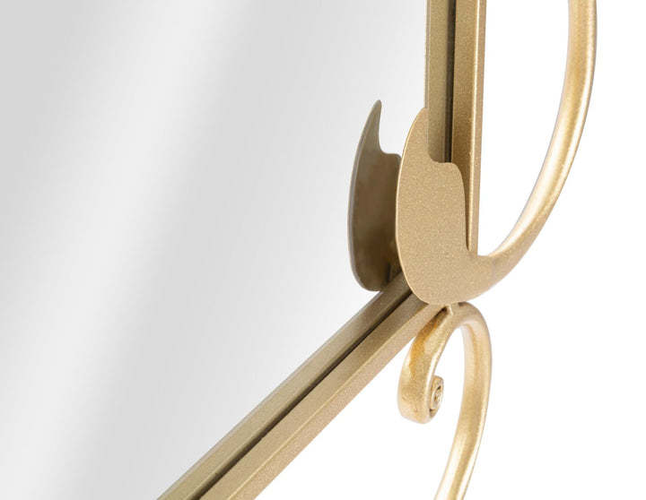 Metall Elegante Linie dekoriert Quadratischer Wandspiegel