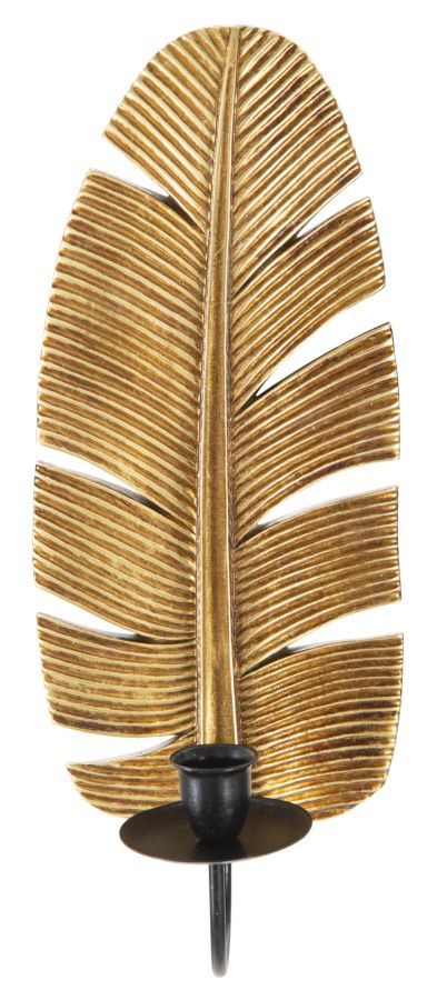 Kerzenhalter aus Metall in Form eines Palmenblattes