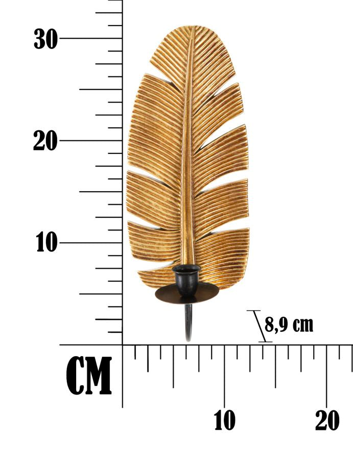 Kerzenhalter aus Metall in Form eines Palmenblattes