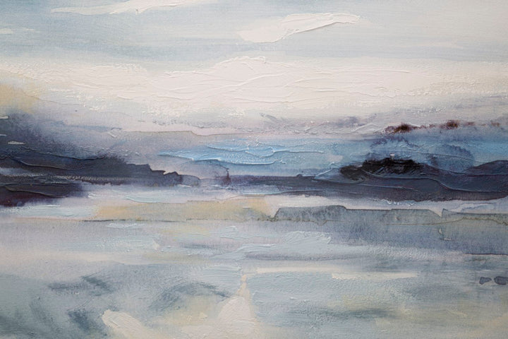 Abstrakte Blaue Graue Landschaft Gemälde