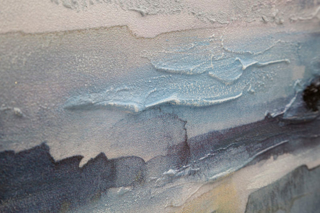 Abstrakte Blaue Graue Landschaft Gemälde