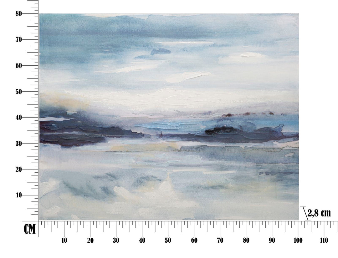 Abstrakte Blaue Graue Landschaft Gemälde