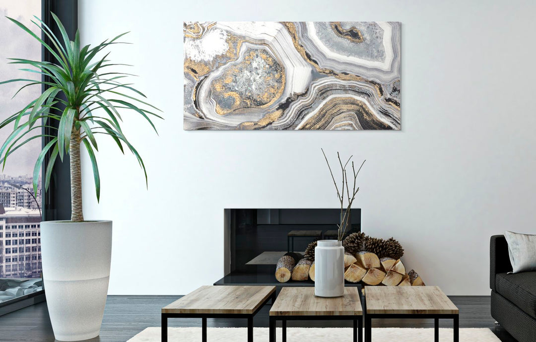 Grau & Gold Marmor Wandbild (Wanddekoration)