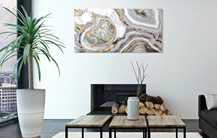 Grau & Gold Marmor Wandbild (Wanddekoration)