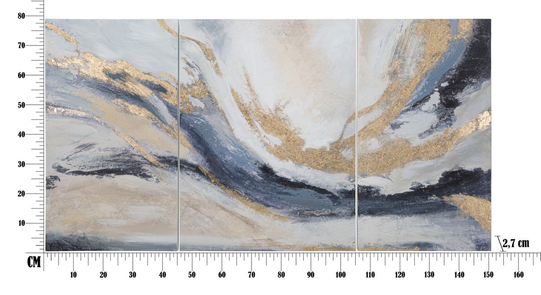 Fototapete aus Gold und grauem Marmor 3er Set