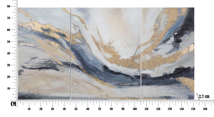 Fototapete aus Gold und grauem Marmor 3er Set