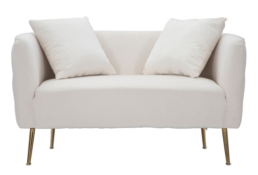 Creme Samt Sofa Bucarest Mit Armlehnen Polster Couch