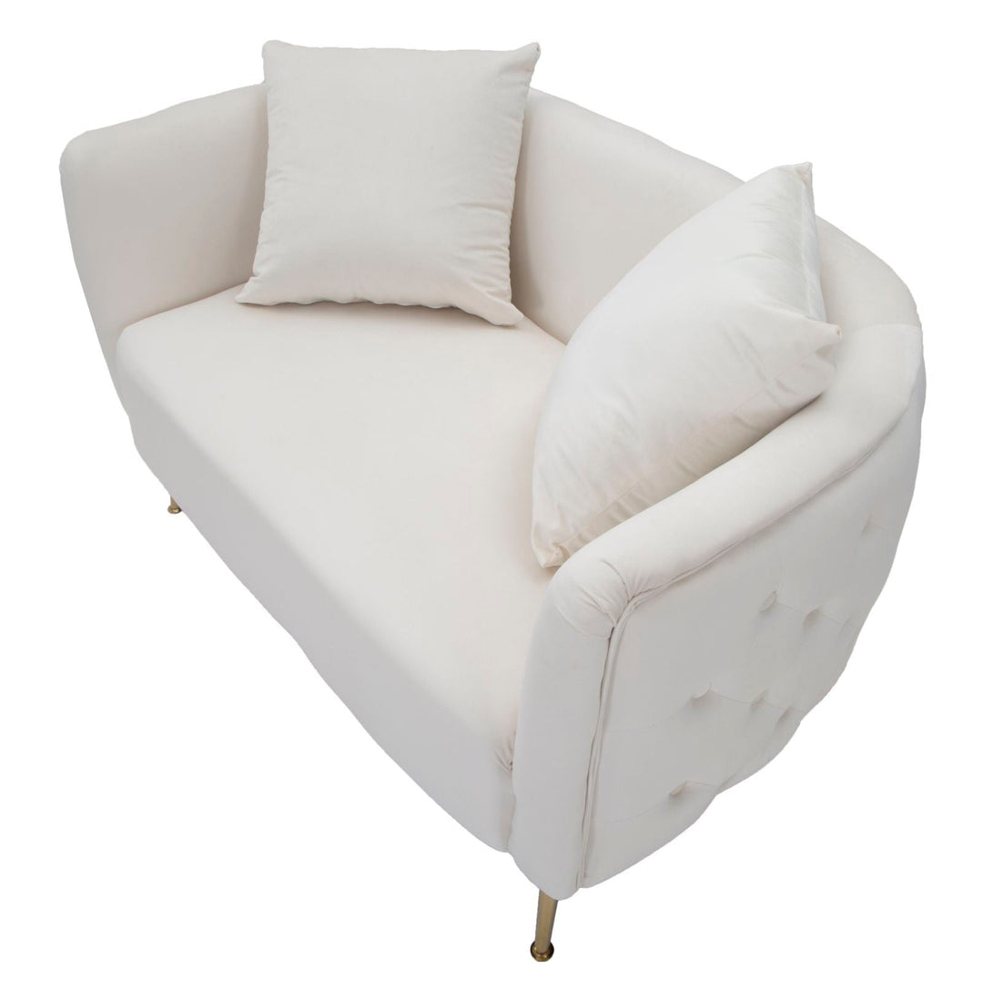 Creme Samt Sofa Bucarest Mit Armlehnen Polster Couch