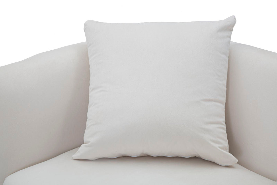 Creme Samt Sofa Bucarest Mit Armlehnen Polster Couch