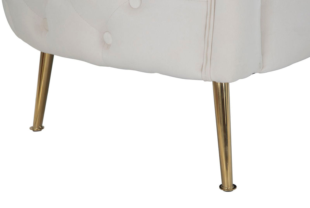 Creme Samt Sofa Bucarest Mit Armlehnen Polster Couch