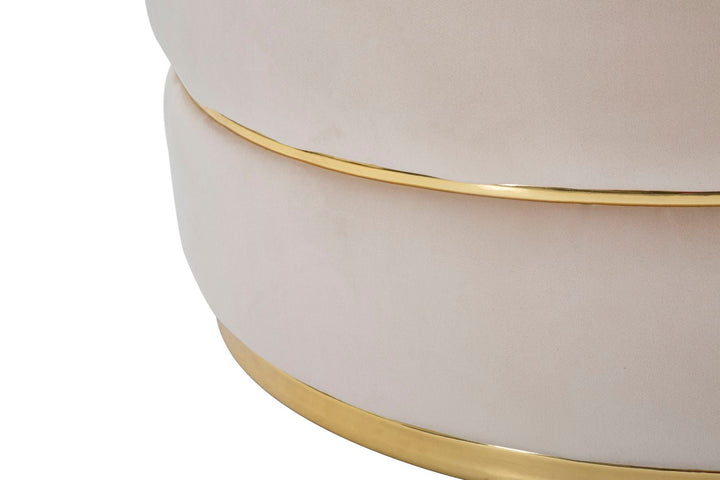 Creme Samt Dreh Sessel Mit Goldbasis Paris Space Akzentstuhl