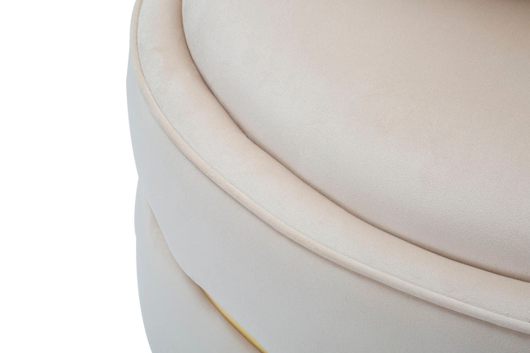 Creme Samt Dreh Sessel Mit Goldbasis Paris Space Akzentstuhl