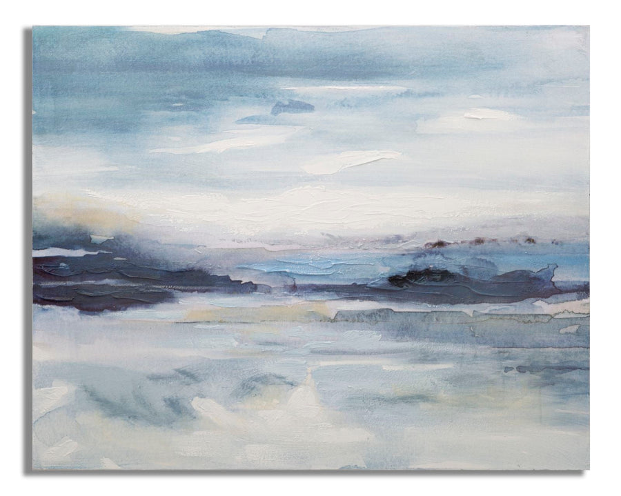 Abstrakte Blaue Graue Landschaft Gemälde