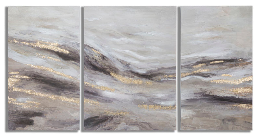 Fototapete aus Gold und grauem Marmor 3er Set