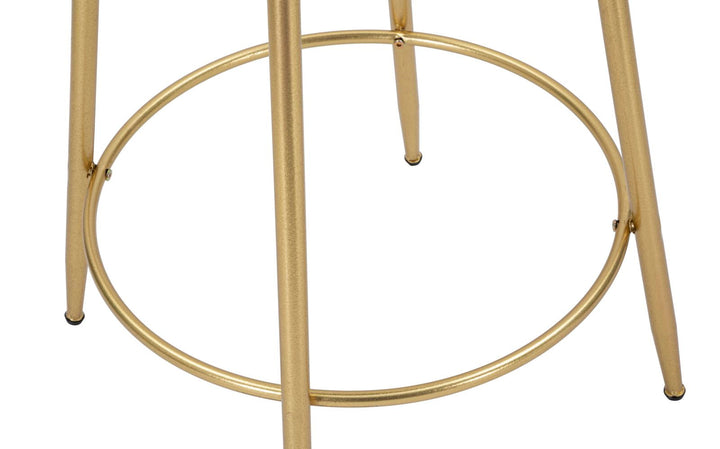 Runder Stehtisch aus Goldmetall und Glas