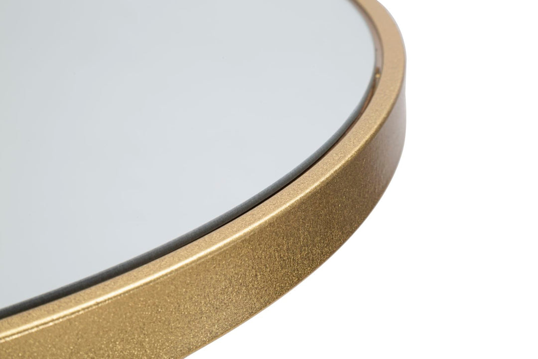 Runder Stehtisch aus Goldmetall und Glas