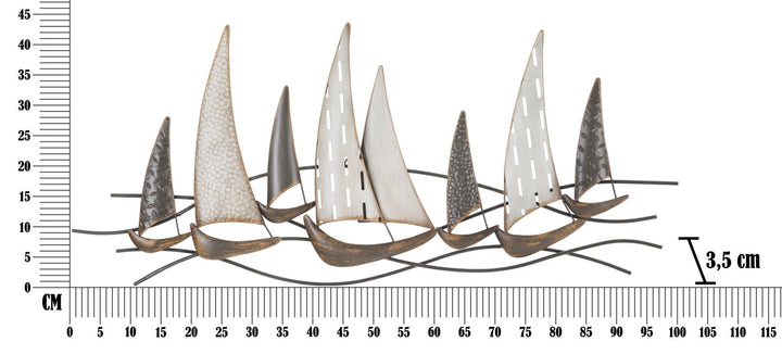 Metall-Segelboot Wanddekoration