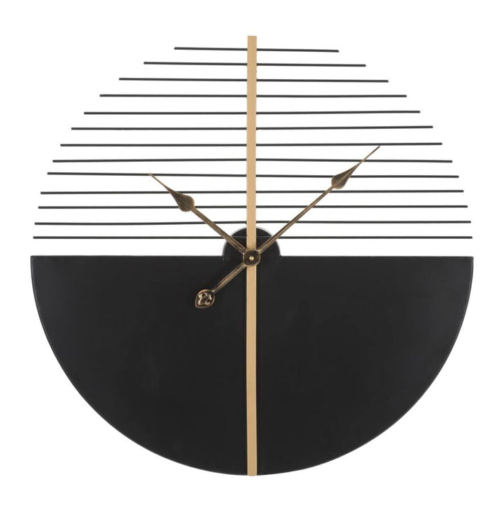 Schwarze und weiße moderne Wanduhr mit geometrischem Muster