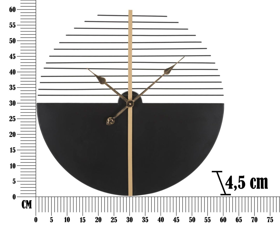 Schwarze und weiße moderne Wanduhr mit geometrischem Muster
