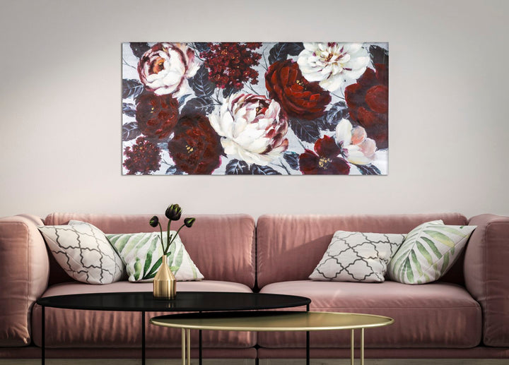Weiße und rote Rosenmalerei