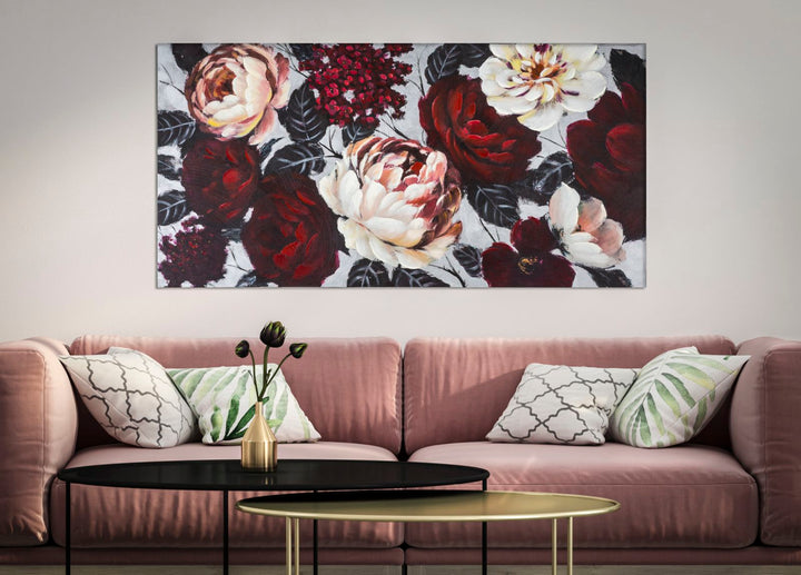Weiße und rote Rosenmalerei