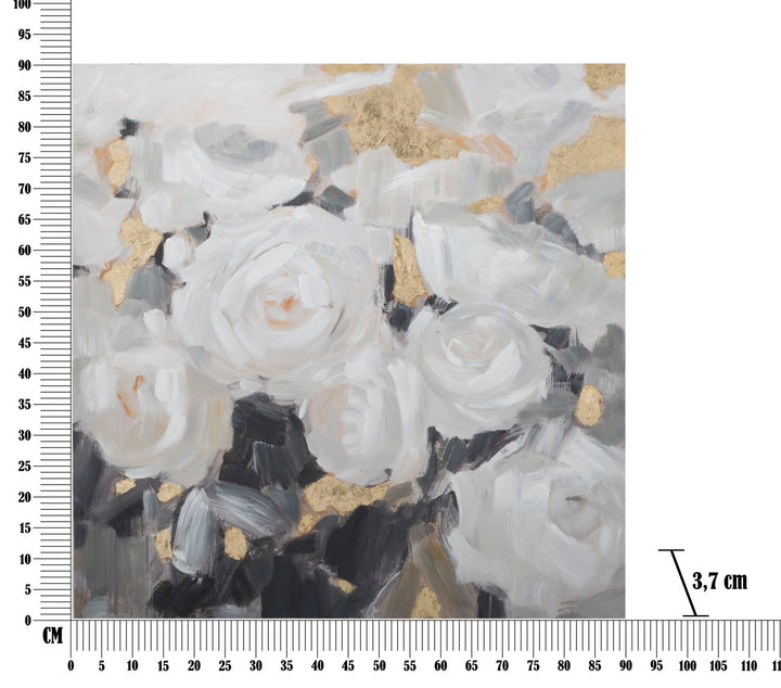 Weiße florale Wandmalerei