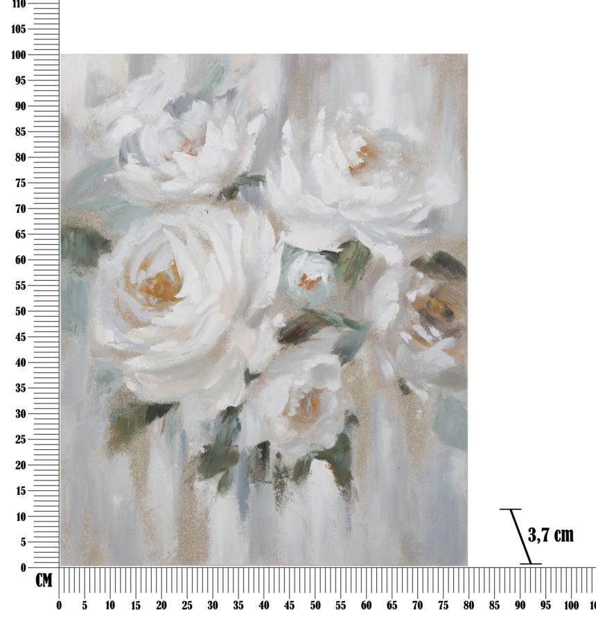 Weiße florale Wandmalerei