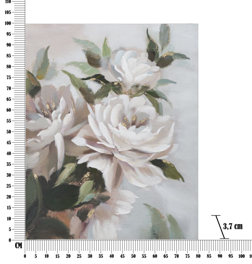 Weiße florale Wandmalerei