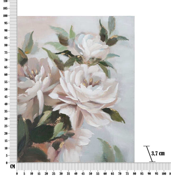 Weiße florale Wandmalerei
