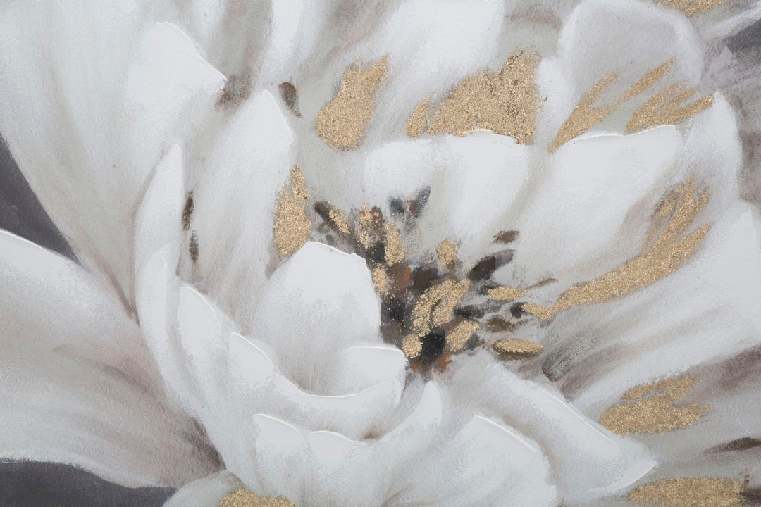 Weiße florale Wandmalerei
