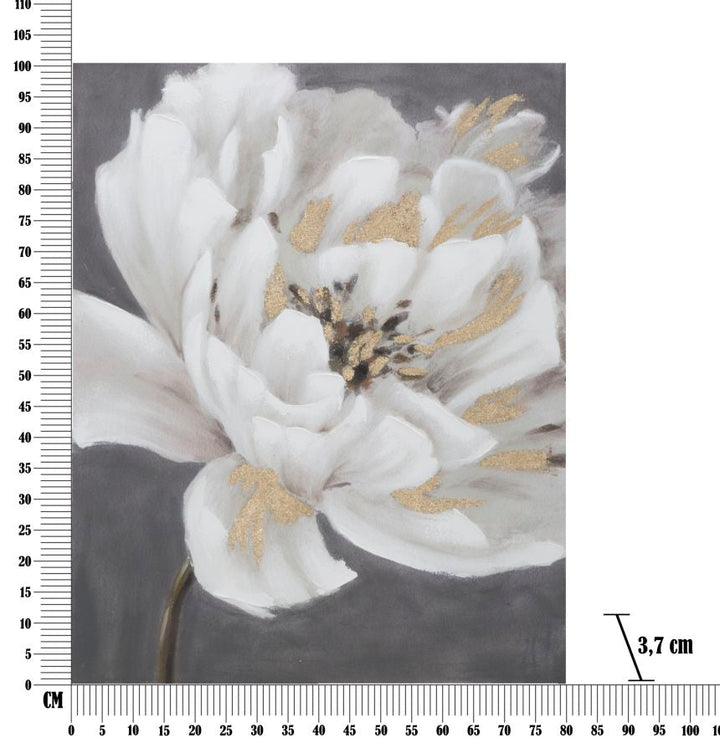 Weiße florale Wandmalerei