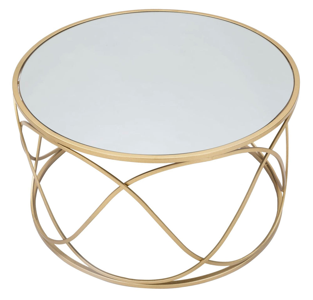 Glas Couchtisch Mit Goldbasis Lury Moderner Wohnzimmertisch