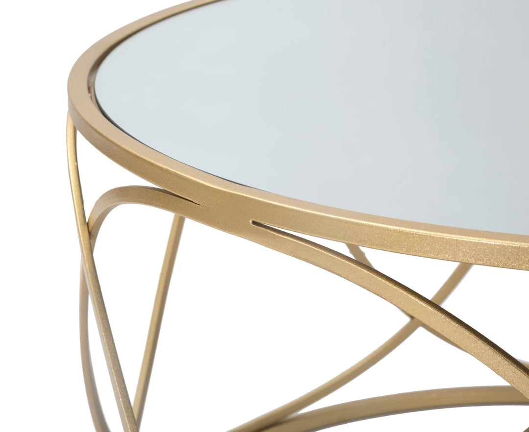 Glas Couchtisch Mit Goldbasis Lury Moderner Wohnzimmertisch