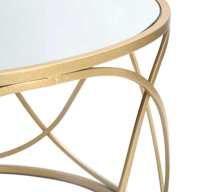 Glas Couchtisch Mit Goldbasis Lury Moderner Wohnzimmertisch