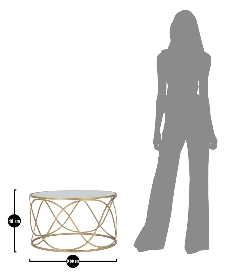 Glas Couchtisch Mit Goldbasis Lury Moderner Wohnzimmertisch