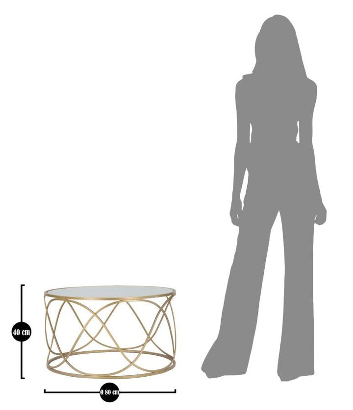 Glas Couchtisch Mit Goldbasis Lury Moderner Wohnzimmertisch