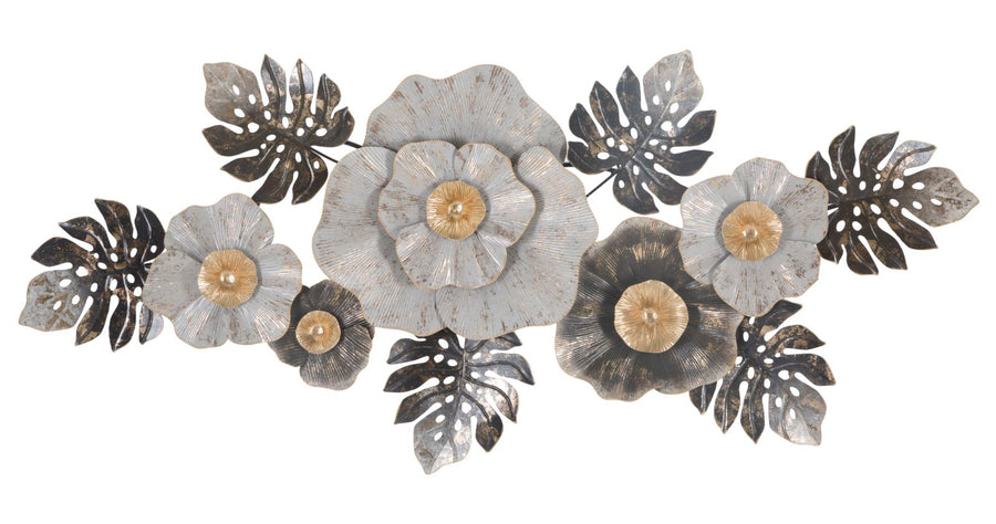 Metall Blumen und Blattmuster Wanddekoration