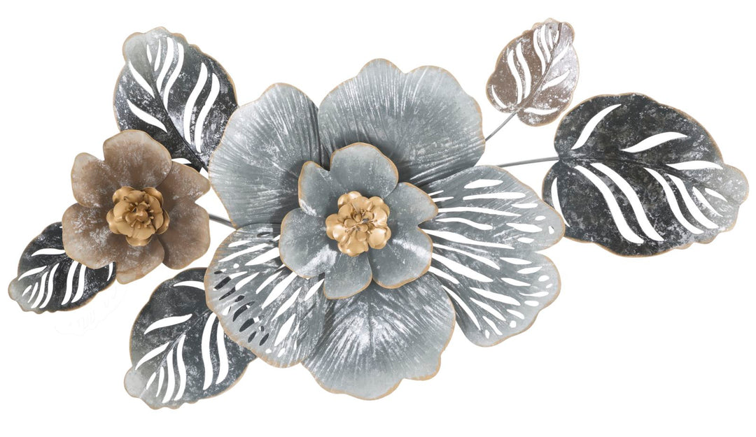 Metall Blumen und Blattmuster Wanddekoration