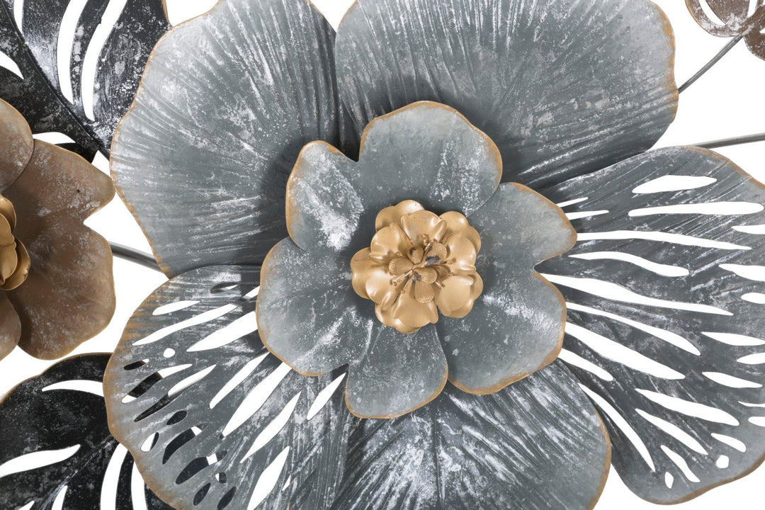 Metall Blumen und Blattmuster Wanddekoration