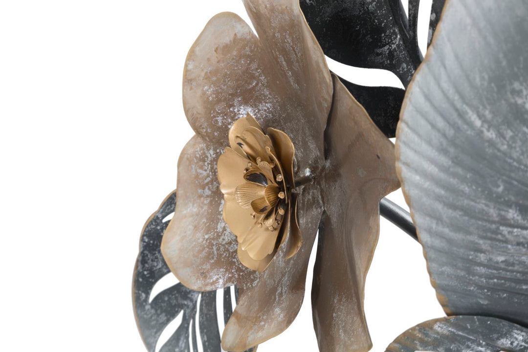Metall Blumen und Blattmuster Wanddekoration