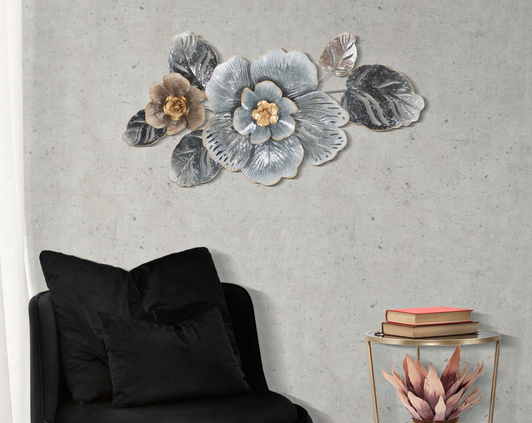 Metall Blumen und Blattmuster Wanddekoration
