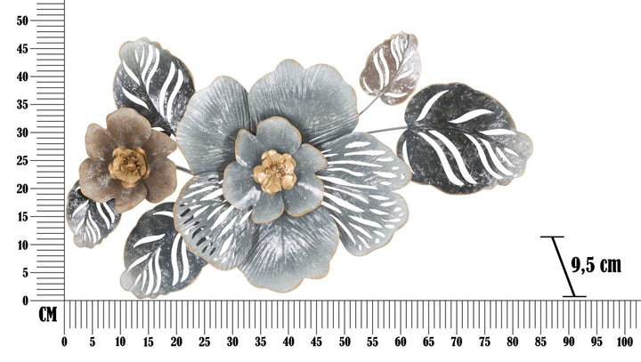 Metall Blumen und Blattmuster Wanddekoration