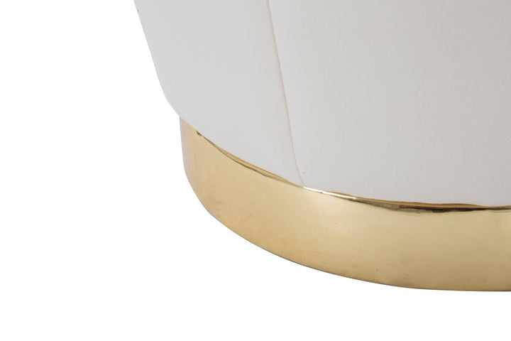 Weiß-goldener Aufbewahrungs-Pouf