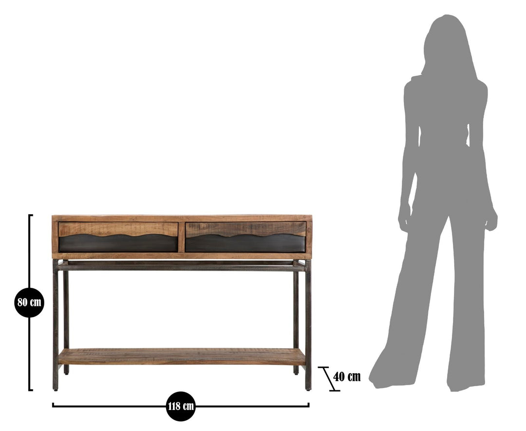 Holz Konsolentisch Mit Schubladen Yellowstone Flurmoebel