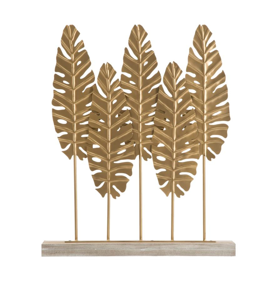 Golden Palm Leaf Dekoration (Moderne Skulptur)